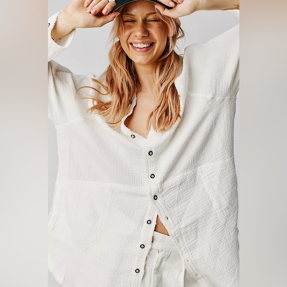 NEW Free People We The Free Summer Daydream Buttondown - Picture 14 of 15